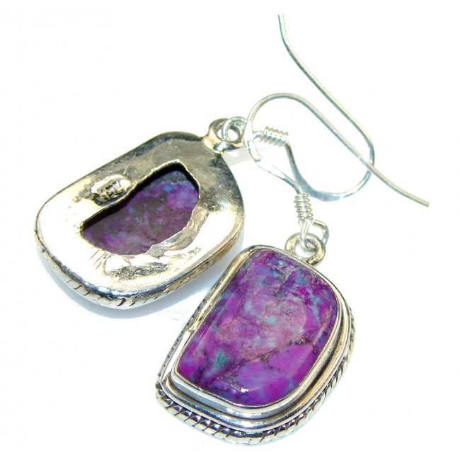 Simple Purple Turquoise Sterling Silver earrings
