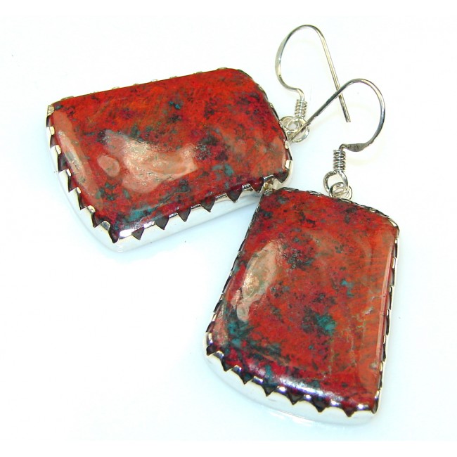 Instant Classic!! Red Sonora Jasper Sterling Silver Earrings