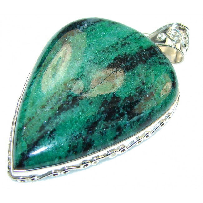 Amazing! Ruby in Zoisite Sterling Silver Pendant