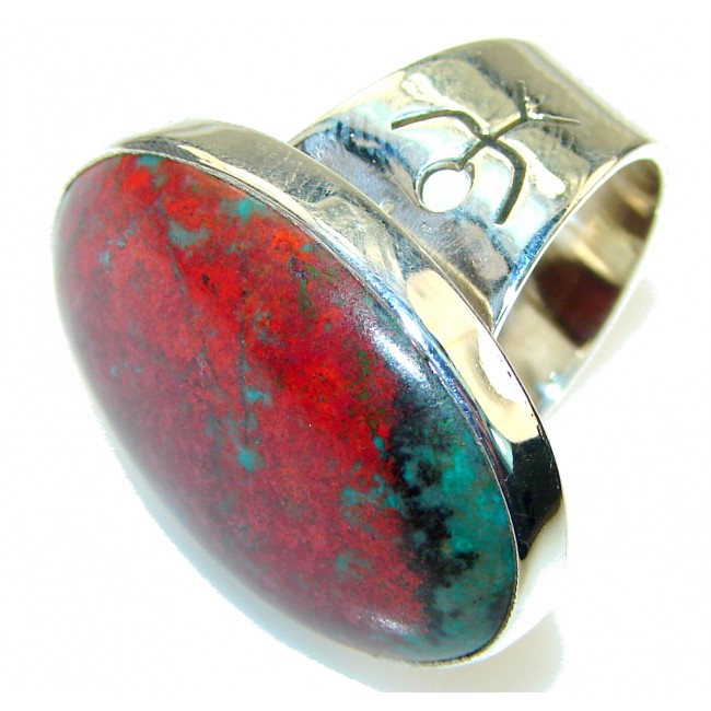 Natural! Red Sonora Jasper Sterling Silver ring s. 6
