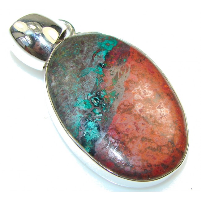 Excellent Red Sonora Jasper Sterling Silver Pendant