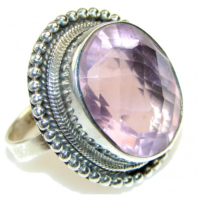 Princess!! Light Pink Topaz Sterling Silver ring; size 9 1/2