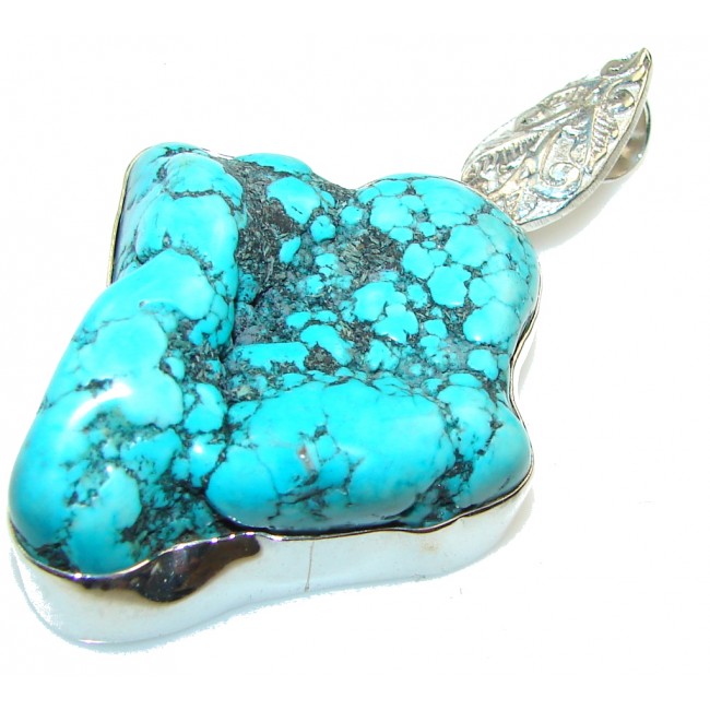 Fashion Blue Turquoise Sterling Silver Pendant