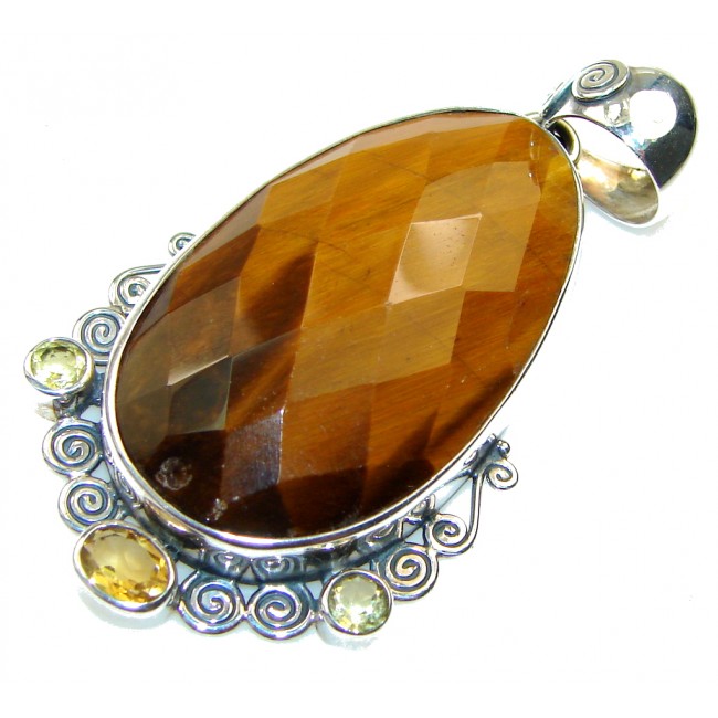 Special Moment!! Tigers Eye Sterling Silver Pendant