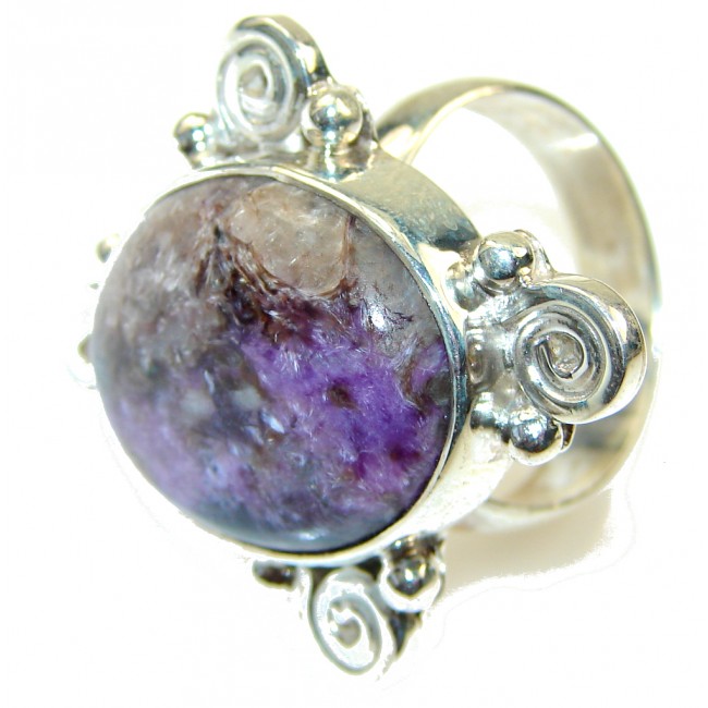 Amazing!! Purple Tiffany Jasper Sterling Silver ring s. 9