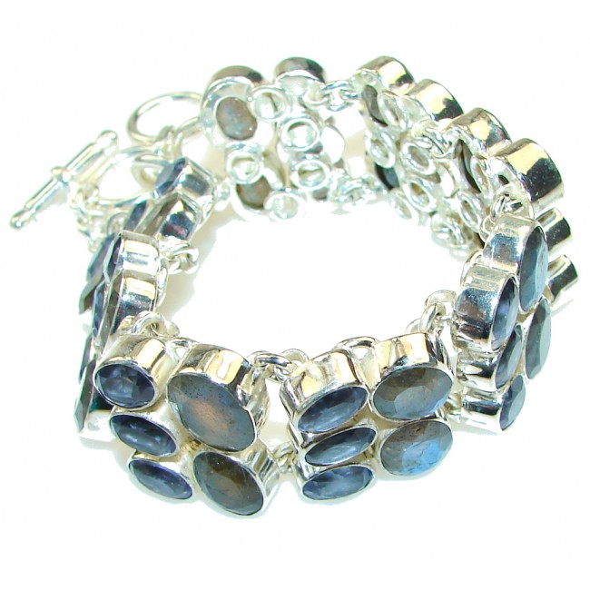 Fabulous Style!! Fire Labradorite Sterling Silver Bracelet