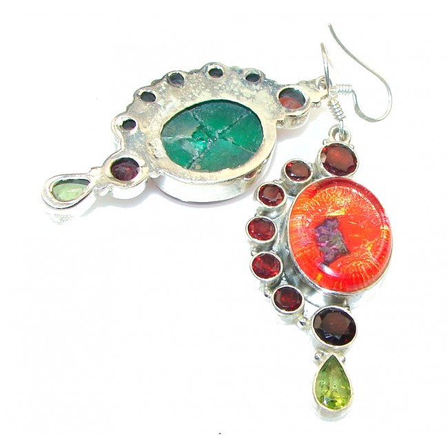 Fashion Dichroic Glass Sterling Silver earrings