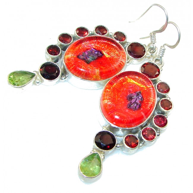 Fashion Dichroic Glass Sterling Silver earrings