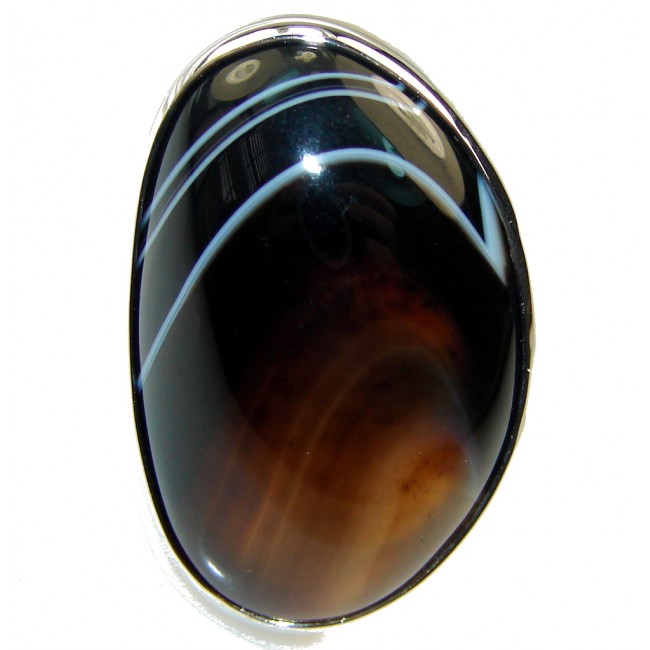 Mysteries! Botswana Agate Sterling Silver Ring s. 7 - Adjustable