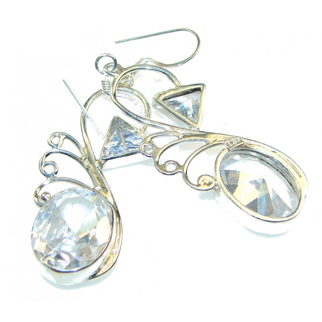Lovely!!! White Topaz Sterling Silver earrings