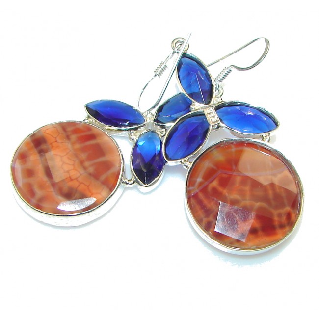 Excellent! Mexican Fire Agate Sterling Silver earrings