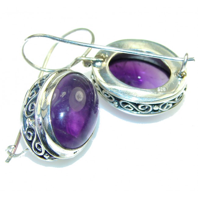 Simple!! Purple Amethyst Sterling Silver earrings