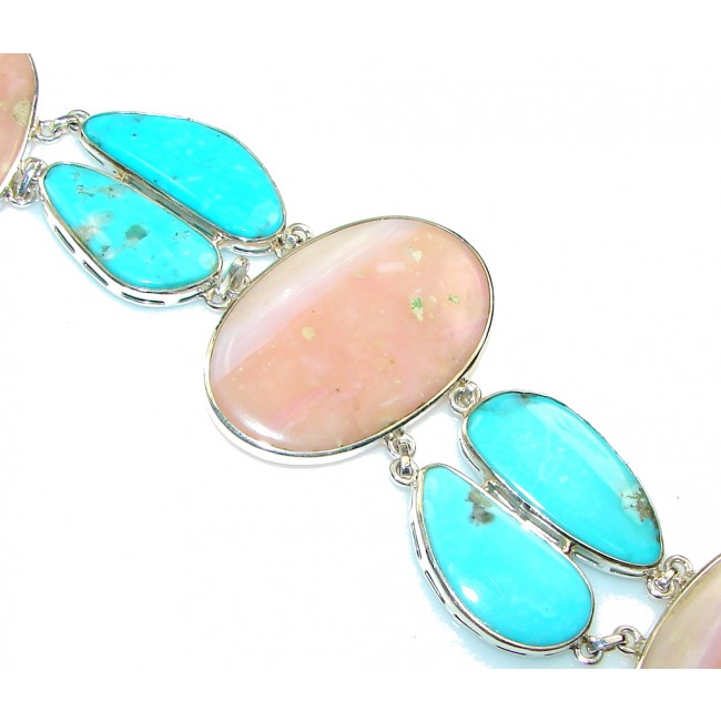 Delicate!! Light Pink Opal Sterling Silver Bracelet
