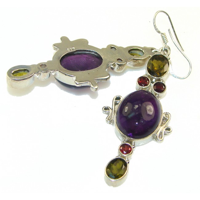 Excellent!! Purple Amethyst Sterling Silver earrings