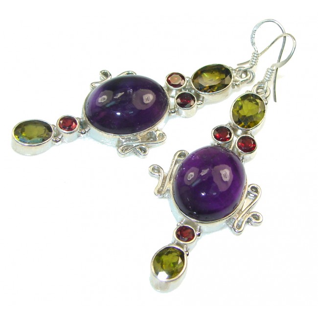 Excellent!! Purple Amethyst Sterling Silver earrings