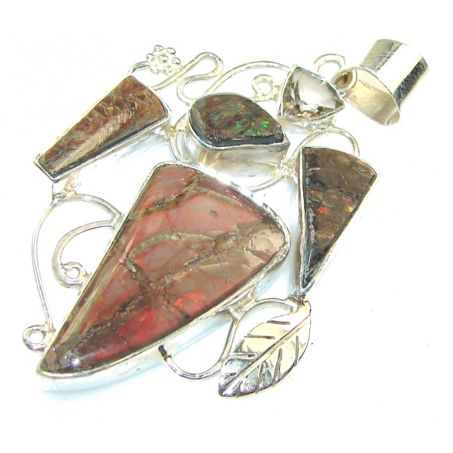 The One! Natural Ammolite Sterling Silver Pendant