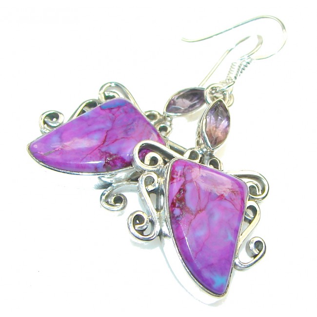 Simple! Purple Turquoise Sterling Silver earrings
