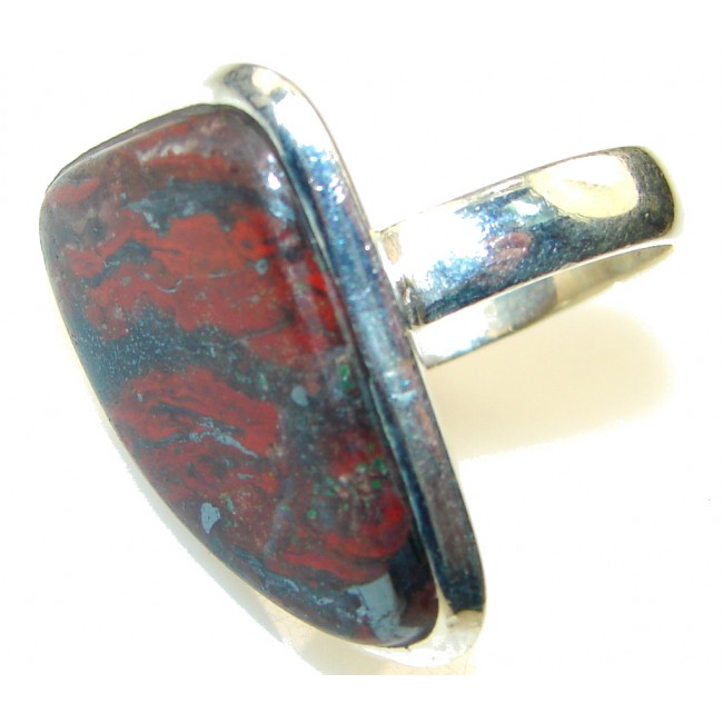Simple!! Red Jasper Sterling Silver ring s. 9