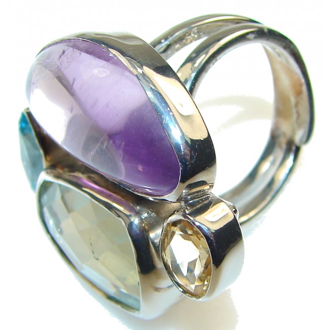 Perfect Light Amethyst Sterling Silver Ring s. 7 - Adjustable