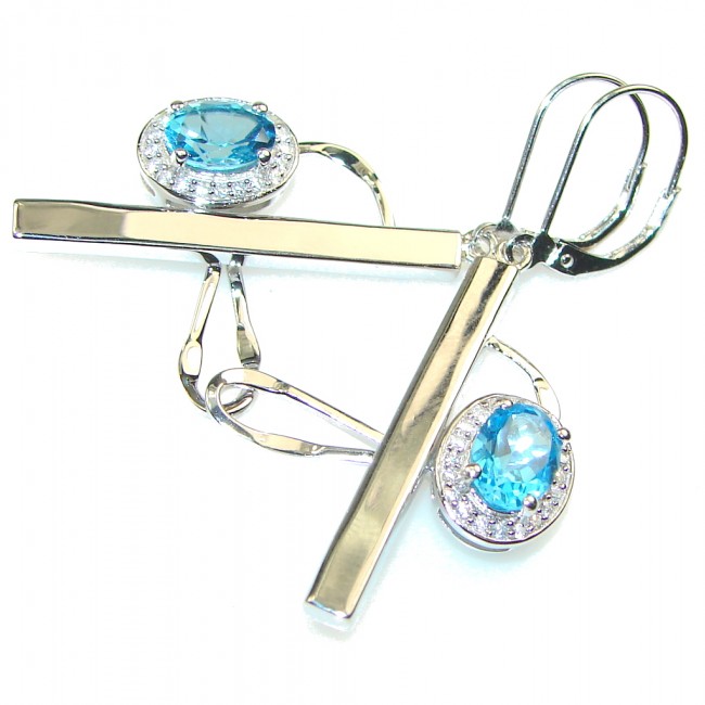 Gently! Swiss Blue Topaz Sterling Silver earrings