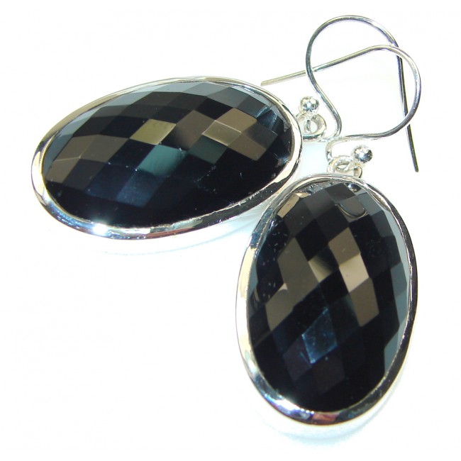 Simple The Best!! Black Onyx Sterling Silver earrings