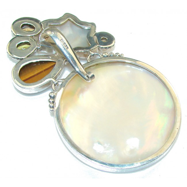 Large! Beautiful Design! Blister Pearl Sterling Silver pendant