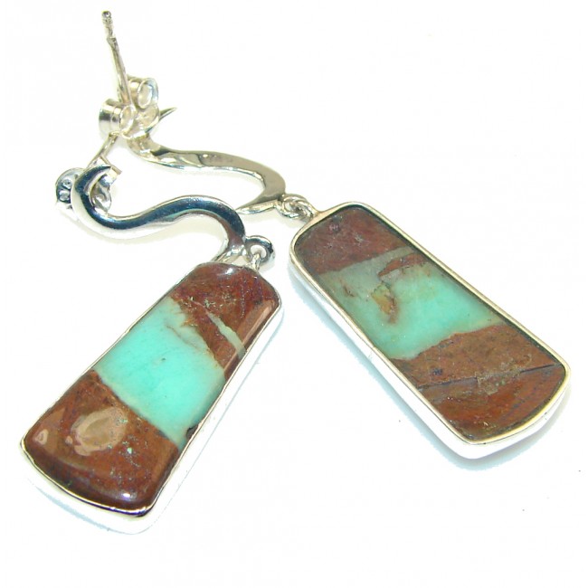Excellent!! Brown Chrysoprase Sterling Silver earrings