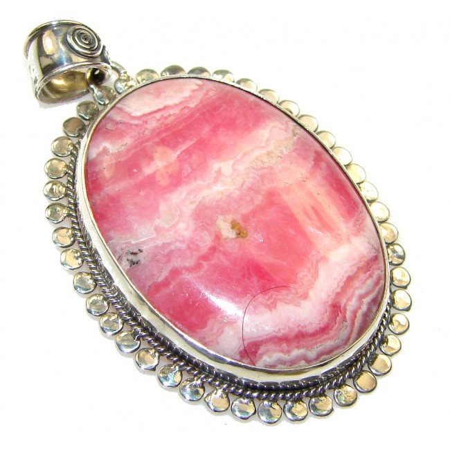 Fabulous!! Pink Rhodochrosite Sterling Silver Pendant