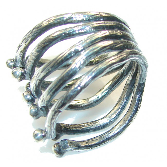 New Stylish Design! Silver Sterling Silver Ring s. 7