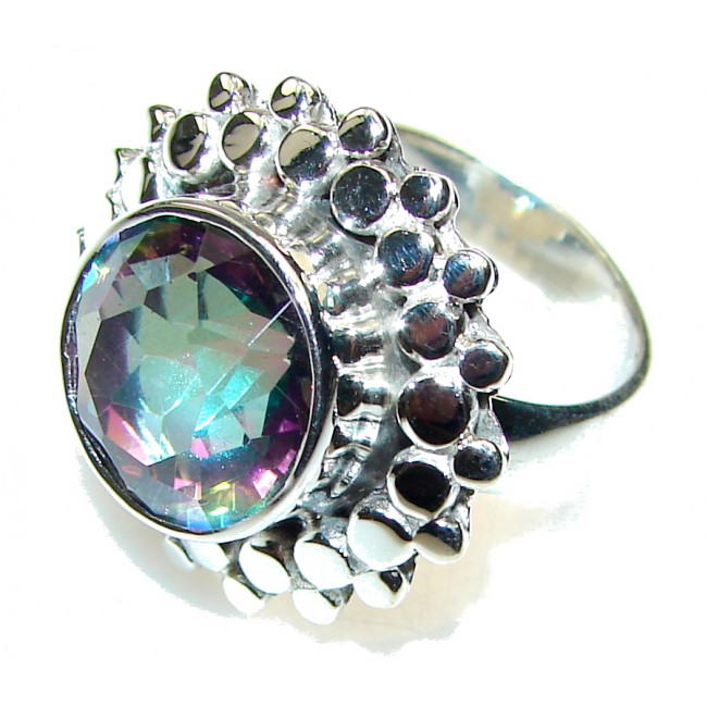 Exotic Rainbow Magic Topaz Sterling Silver Ring s. 7