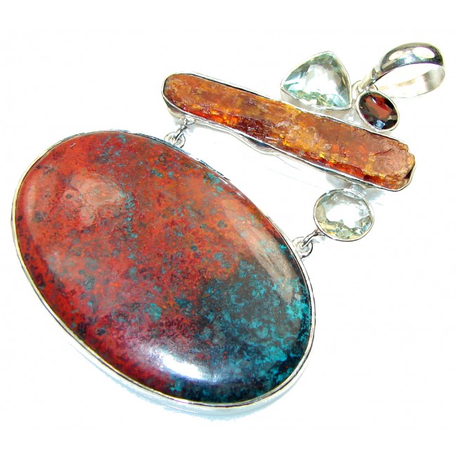 Large! Excellent Red Sonora Jasper Sterling Silver Pendant