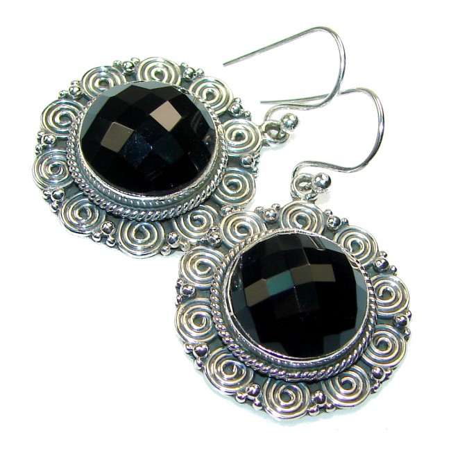 Simple! Black Onyx Sterling Silver earrings