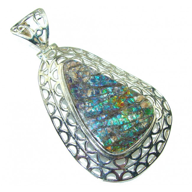 Incredible Style! Ammolite Sterling Silver Pendant