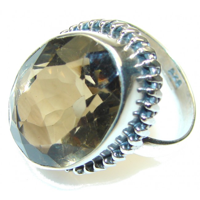 Simple!! Smoky Topaz Sterling Silver ring s. 9