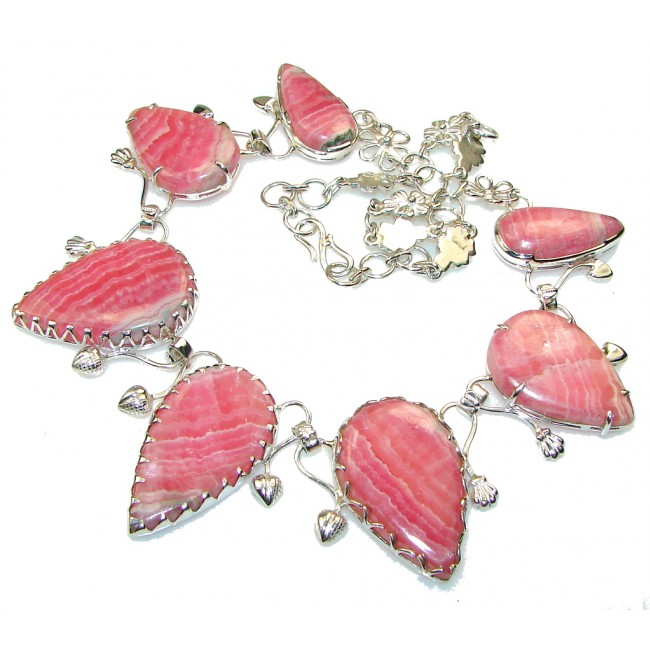 Pale Beauty!! Pink Rhodochrosite Sterling Silver necklace