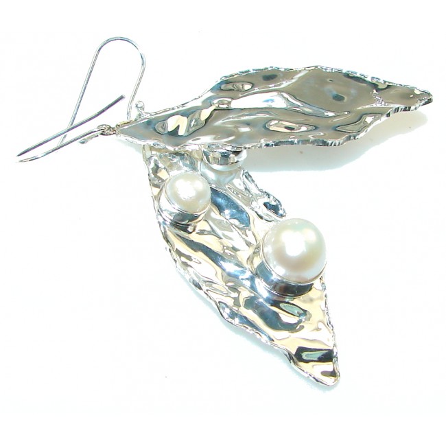 Secret Design Of Fresh Water Pearl Sterling Silver Earrings