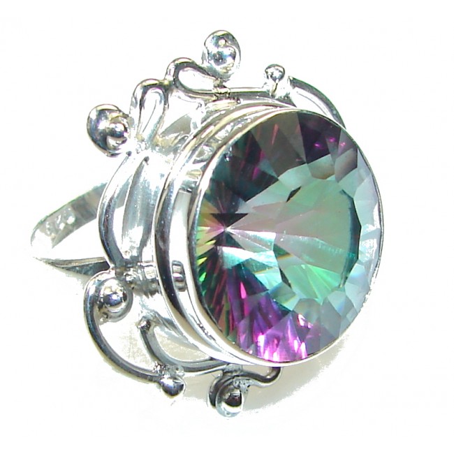 Tropical Glow! Magic Topaz Sterling Silver Ring s. 5 1/4