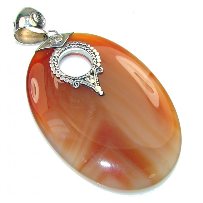 Amazing!! Brown Agate Sterling Silver Pendant