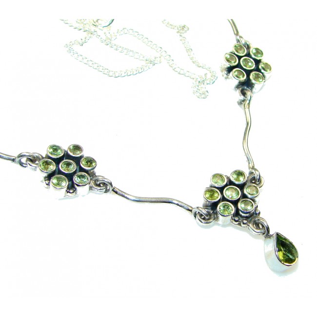 Green Island! Green Peridot Sterling Silver Necklace