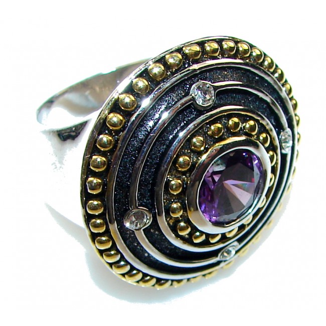 Royal Design!! Alexandrite Quartz Sterling Silver Ring s. 8