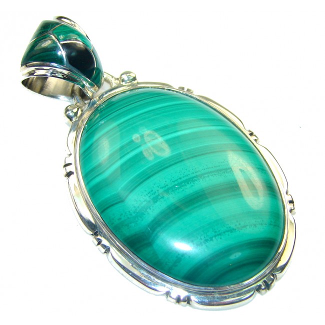 Gorgeous! AAA Green Malachite Sterling Silver Pendant