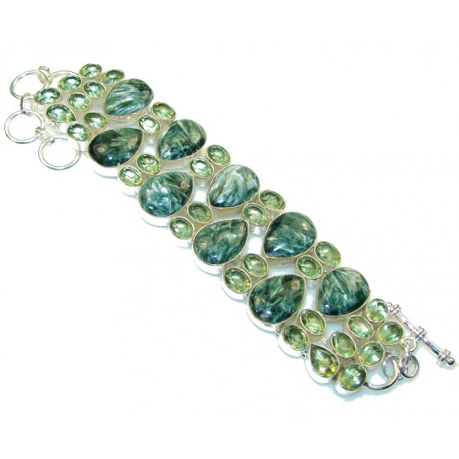 Perfect!! Green Seraphinite Sterling Silver Bracelet