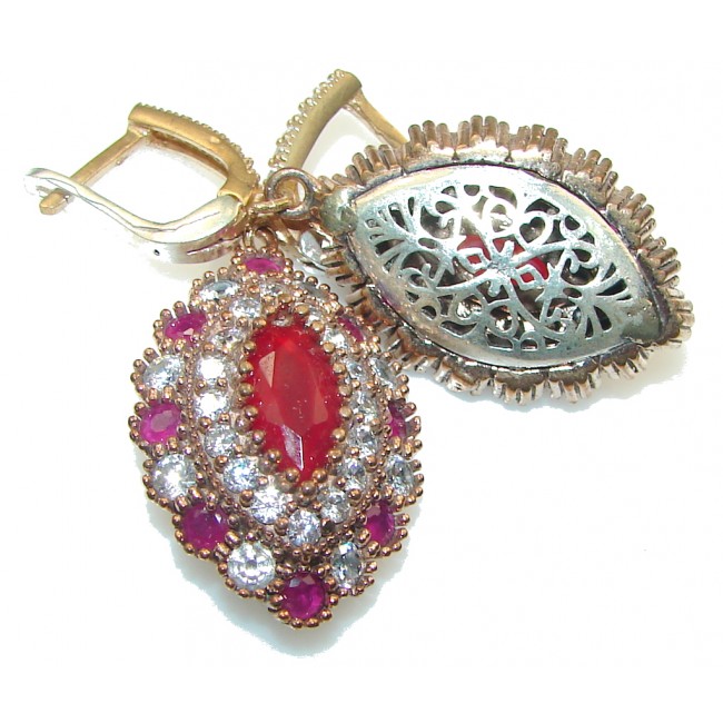 Make A Wish! Red Ruby Sterling Silver earrings