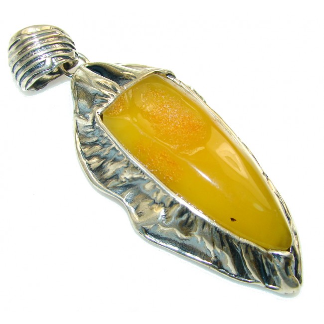 Natural Perfect Forever Baltic Amber Sterling Silver Pendant