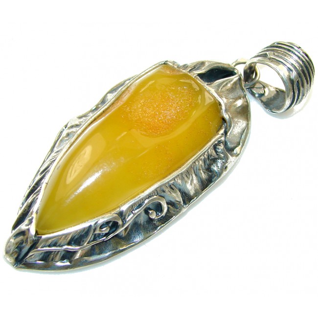Natural Perfect Forever Baltic Amber Sterling Silver Pendant