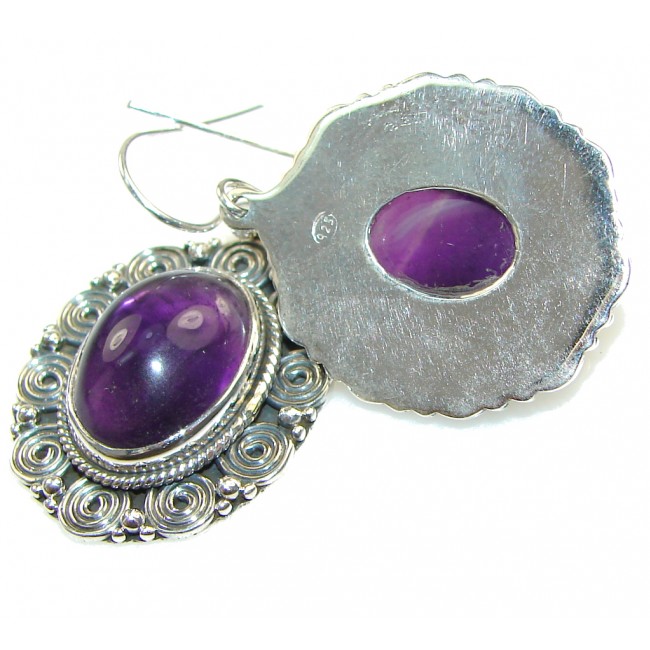 Natural Beauty! Purple Amethyst Sterling Silver earrings