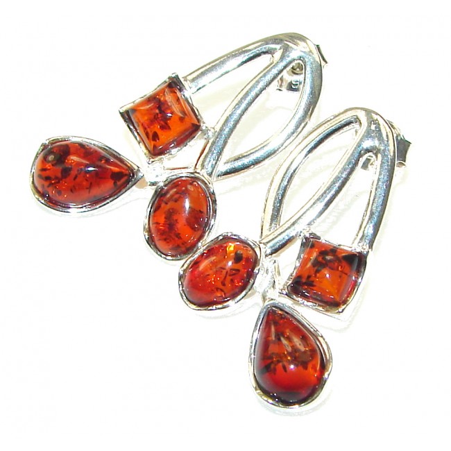 Perfect Style! Polish Amber Sterling Silver earrings