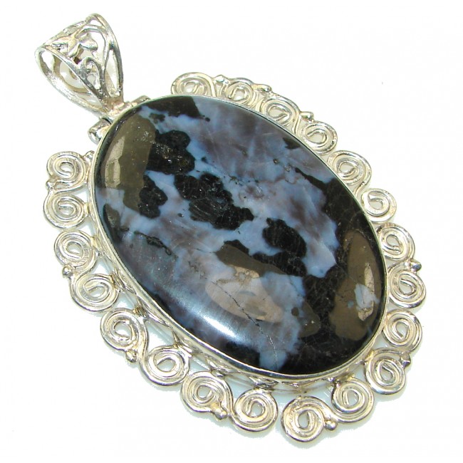 Special Moment!! Black Obsidian Sterling Silver Pendant