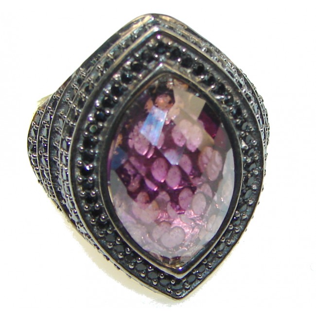 Gorgeous!! Purple Amethyst, Gold Plated Sterling Silver Ring s. 7 1/2