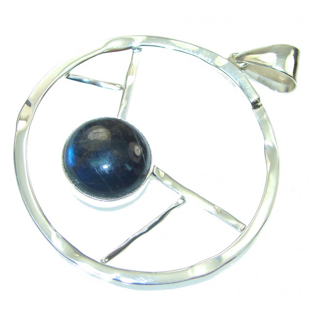 Modern Design Labradorite Sterling Silver Pendant